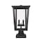 Z-Lite Seoul 2 Light Outdoor Pier Mounted Fixture, Black & Clear 571PHBS-SQPM-BK - alternate 3